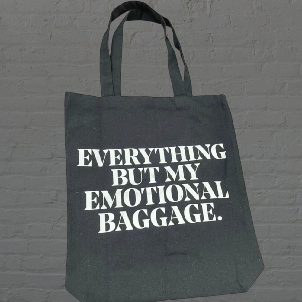 IL Makiage Tote Bag Everything But My Emotional Baggage Canvas Carry All Purse